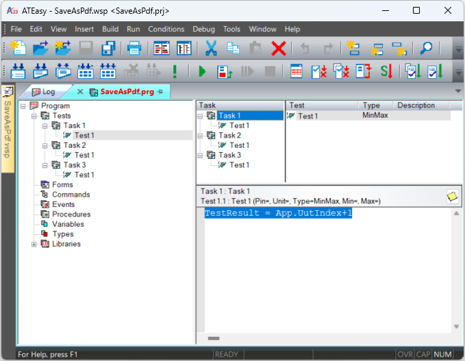 Program Task/Test Structure